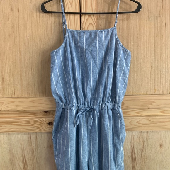 Cisono linen collection striped jumpsuit romper size S - Picture 2 of 5